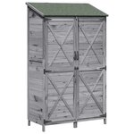 vidaXL Abri de jardin Gris 106 x 56 x 176 5 cm Bois de Sapin Massif