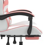 vidaXL Chaise de jeu pivotante et repose-pied Blanc et rose Similicuir