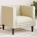 vidaXL Fauteuil Chesterfield crème similicuir
