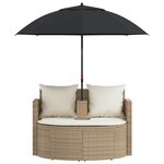 vidaXL Canapé de jardin 8 Pièces Beige et blanc crème polyrotin