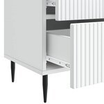 vidaXL Cabinet de chevet avec tiroir 2 Pièces Blanc 43 x 34 5 x 47 5 cm