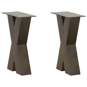 vidaXL Pieds de table basse en forme de X  2 pièces  acier naturel  28 x (42-43) cm