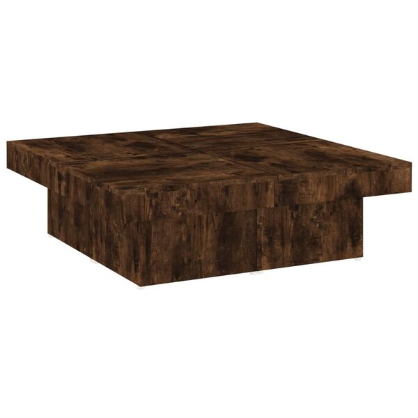 vidaXL Table basse Chêne fumé 90x90x28 cm Bois d'ingénierie