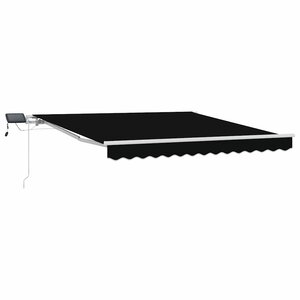 vidaXL Auvent Rétractable Noir 350 x 250 cm Tissu et acier