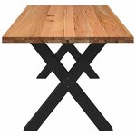 vidaXL Table à manger marron clair bois de chêne massif rectangulaire