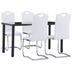 vidaXL Ensemble de salle à manger 5 Pièces Similicuir Blanc