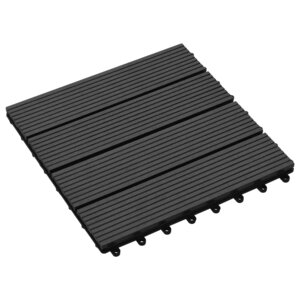 vidaXL Carreau de terrasse 11 pc Noir 30 x 30 cm WPC