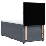 vidaXL Sommier à lattes de lit et matelas Gris foncé 90x200 cm Velours