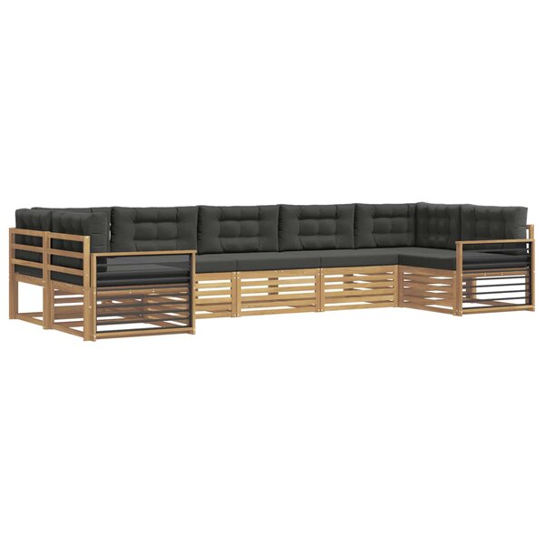 vidaXL Ensemble de canapés d'extérieur 7 pc Blanc et anthracite