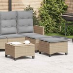 vidaXL Tabourets jardin coussins 2 Pièces beige 55x55x36cm résine tressée