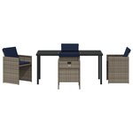 vidaXL Ensemble de salle à manger de jardin 5 pièces avec coussins rattan gris poly