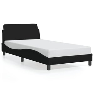 vidaXL Cadre de lit sans matelas noir 100x200 cm tissu