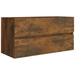 vidaXL Armoire de lavabo Chêne fumé 90x38 5x45 cm Bois d'ingénierie