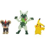 Jazwares PKW4087 - Pokémon Pack de 3 Figurines de Combat