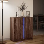 vidaXL Buffet avec LED chêne marron 77x34x85 cm bois d'ingénierie