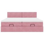 vidaXL Cadre de lit ottoman avec matelas rose 180x200 cm velours