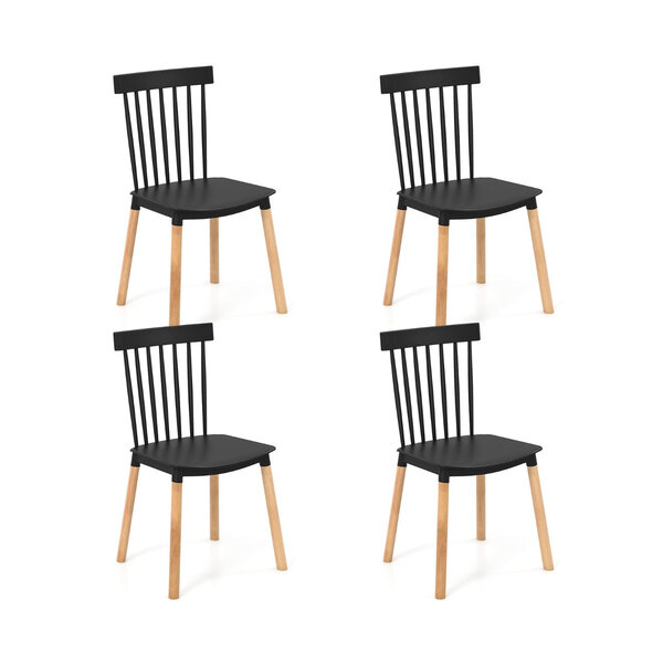 Lot de 4 chaises salle à manger 51 5 x 48 x 83 cm et robuste style moderne en bois de hêtre noir 20_0012597