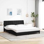 vidaXL Cadre de lit sans matelas Hanko noir 180x200 cm tissu