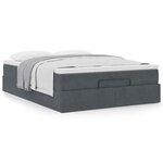 vidaXL Cadre de lit ottoman avec matelas gris foncé 140x190 cm velours