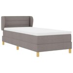 vidaXL Lit à ressorts avec matelas Taupe 90 x 200 cm tissu