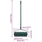 vidaXL Roller à gazon tiré avec des pinces aérateur Vert 128 x 38 cm