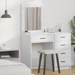 vidaXL Coiffeuse avec tiroir Blanc 50 x 41 x 135 cm Bois d'ingénierie