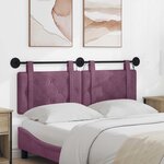 vidaXL Tête de lit suspendue Avec lumière LED Pourpre Velours