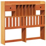 vidaXL Lit bibliothèque sans matelas cire marron 135x190 cm pin massif