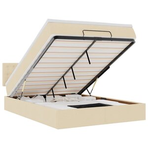 vidaXL Lit ottoman avec matelas crème 140x200 cm tissu