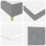 vidaXL Lit à ressorts avec matelas Gris clair 200 x 200 cm tissu