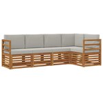 vidaXL Ensemble de canapés d'extérieur 5 pc Gris Naturel et Clair