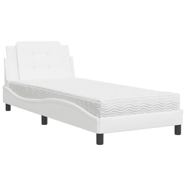 vidaXL Cadre de lit sans matelas Zadar blanc 100x200 cm similicuir