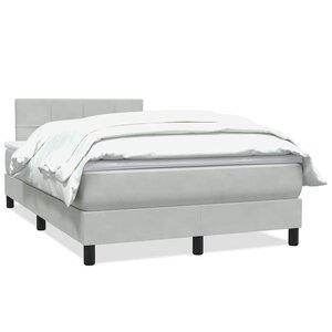 vidaXL Sommier à lattes de lit et matelas gris clair 120x210cm velours