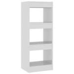 vidaXL Bibliothèque/séparateur de pièce blanc brillant bois ingénierie
