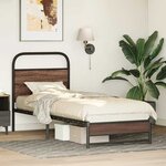 vidaXL Cadre de lit sans matelas 75x190cm chêne marron bois ingénierie