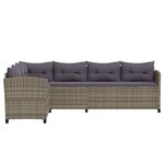 vidaXL Salon de jardin 6 Pièces avec coussins résine tressée gris
