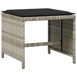 vidaXL Ensemble à manger de jardin 11Pièces avec coussins gris poly rotin