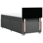 vidaXL Sommier à lattes de lit avec matelas Gris foncé 80x200 cm Tissu