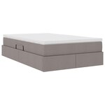 vidaXL Lit avec rangement et matelas Taupe 120 x 190 cm Polyester