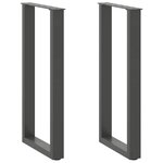 vidaXL Pieds de table console en U  2 pièces  anthracite  28 x (72-73) cm  acier