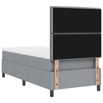 vidaXL Lit à ressorts avec matelas et lumière LED gris clair 100 x 200 cm en tissu