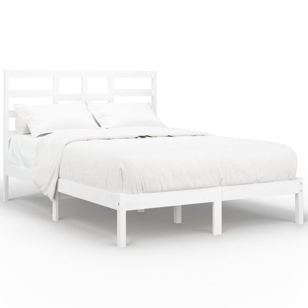 vidaXL Cadre de lit sans matelas blanc bois massif 120x200 cm