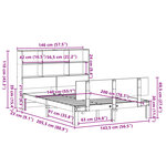 vidaXL Lit bibliothèque sans matelas blanc 140x200 cm bois pin massif
