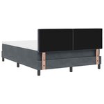 vidaXL Lit à ressort LED avec matelas Gris foncé 140 x 190 cm Velours