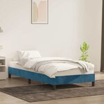 vidaXL Cadre de lit sans matelas bleu foncé 90x220 cm velours