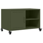 vidaXL Meuble TV vert olive 68x39x43 5 cm acier