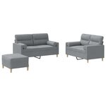 vidaXL Ensemble de canapés 3 Pièces coussins gris clair tissu