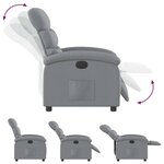 vidaXL Fauteuil inclinable électrique Gris clair Tissu