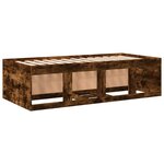 vidaXL Lit de jour avec tiroirs sans matelas chêne fumé 90x200 cm
