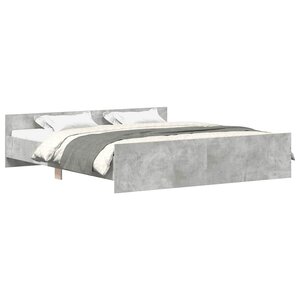 vidaXL Cadre de lit sans matelas gris béton 180x200 cm